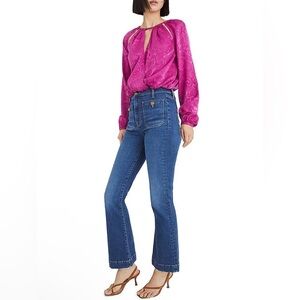 New! Veronica Beard Sionne
Paisley Puff‎ Sleeve Silk Blend Top Sz 2 $448